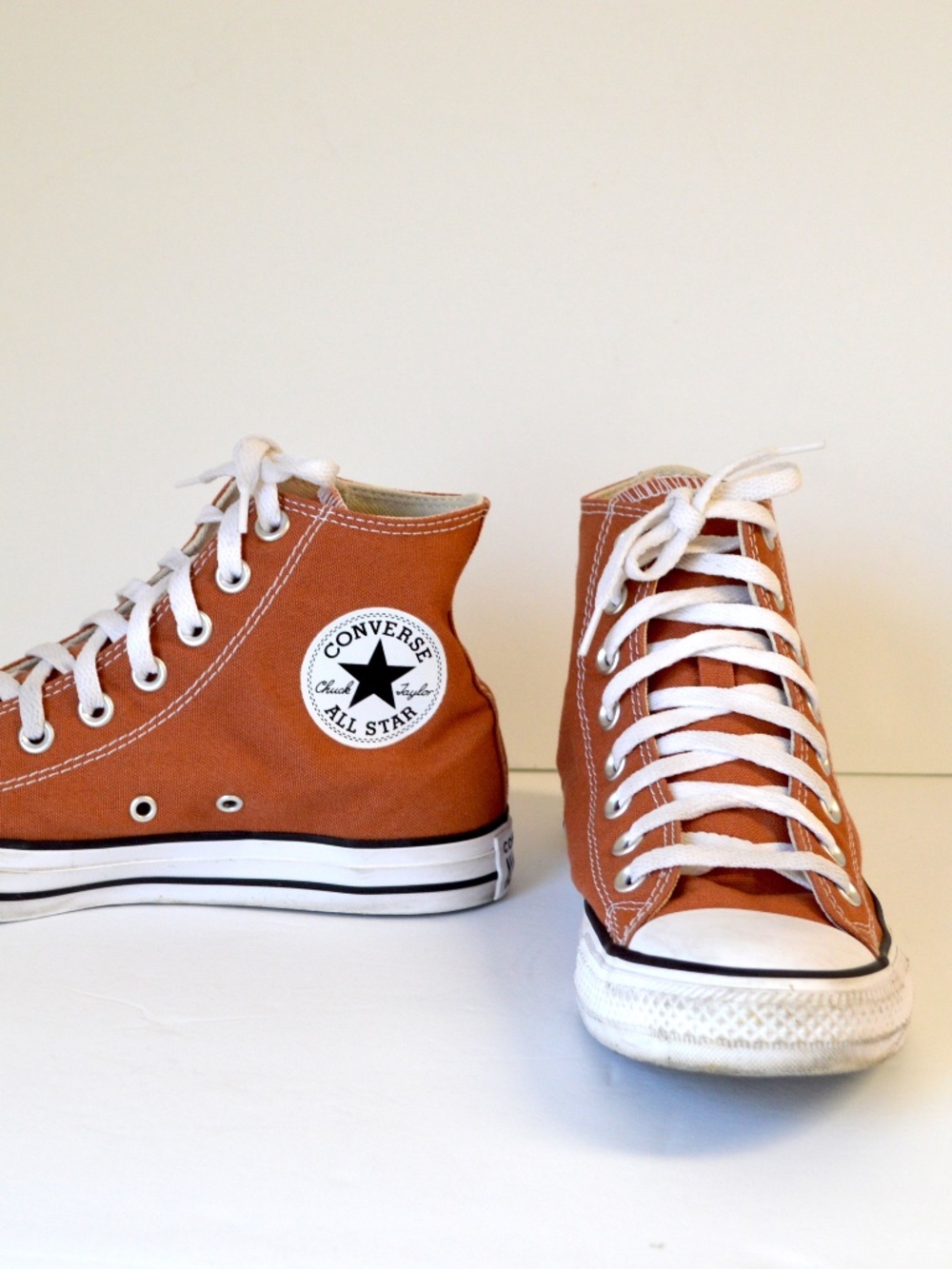 converse all Star brown sneaker shoes canvas chuck hi woman size 8.5 - Picture 5 of 10